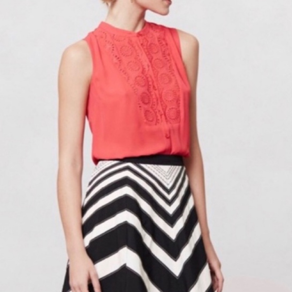 Maeve from Anthropologie Red Sleeveless Blouse